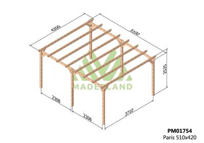 Pergola PARIS 510x420cm