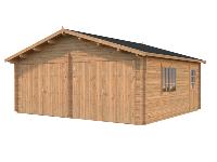 GARAGE PALMAKO ROGER 28.4 M 44 mm AVEC DOUBLE PORTE EN BOIS