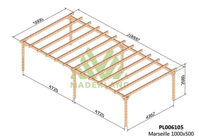Pergola MARSEILLE 1000x500cm