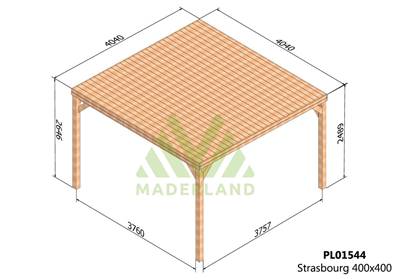 Pergola avec toit STRASBOURG 400x400cm
