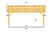 Carport double pentes 6,5 x 6,5 m en Douglas