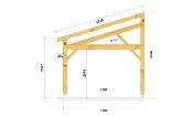 Carport Monopente en Bois de Douglas 3,75 x 6,5 m