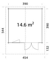 Abri de jardin BRITTA 14,6 m² en 40 mm - Bois Naturel non - traité 