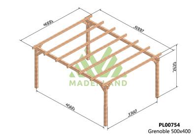 Pergola GRENOBLE 500x400cm