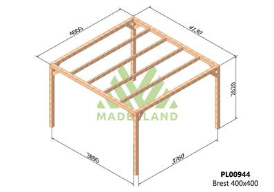 Pergola BREST 400x400cm