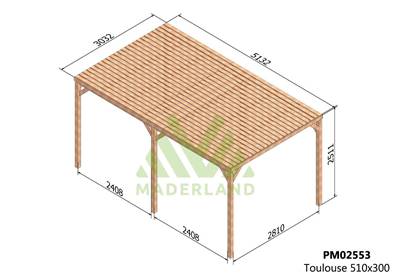 Pergola avec toit TOULOUSE 510x300cm