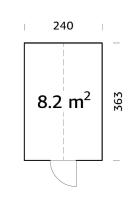 Serre de jardin Emilia 8.7 m² en bois traité autoclave et verre trempé 4 mm