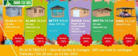 Black Friday abris de jardin en bois Marin Eco Bois