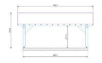 CARPORT BOIS  6 m X 4.5 m deux pans pour 2 voitures