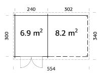 ABRIS DE JARDIN ELLA 6.9 + 8.2 m²