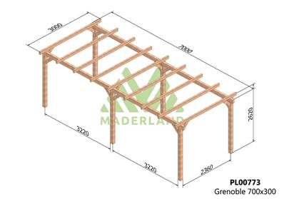 Pergola GRENOBLE 700x300cm