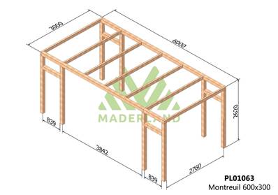 Pergola MONTREUIL 600x300cm