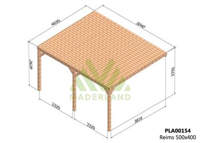 Pergola avec toit REIMS 500x400cm