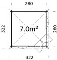 Abri de jardin Pavillon MELANIE 7 M²