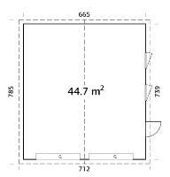 GARAGE ossature bois - NORDIC - ANDRE 44.7 M²- avec porte sectionnelle