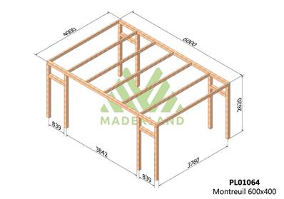 Pergola MONTREUIL 600x400cm