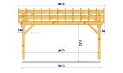 Carport double pentes 5,5 x 5,5 m en Douglas