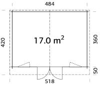 ABRI DE JARDIN KLARA 17 m² en 28 mm