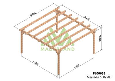 Pergola MARSEILLE 500x500cm