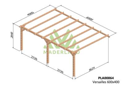 Pergola adossée VERSAILLES 600x400cm