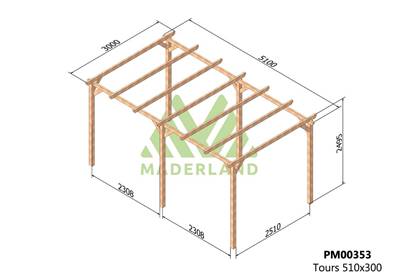 Pergola TOURS 510x300cm