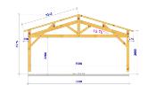 Carport double pentes 6,5 x 4,5 m en Douglas