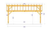 Carport Monopente en Bois de Douglas 3,75 x 6,5 m