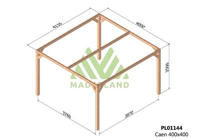 Pergola CAEN 400x400cm