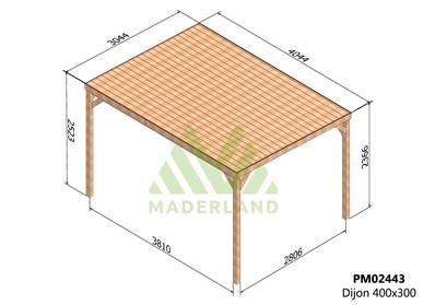 Pergola avec toit DIJON 400x300cm