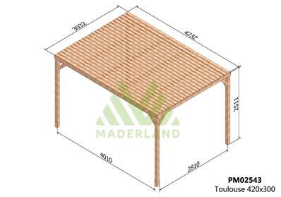 Pergola avec toit TOULOUSE 420x300cm
