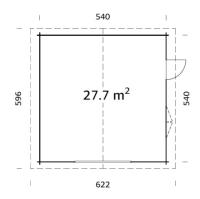 Garage Palmako Roger 27.7 M² 70 mm sans porte de façade