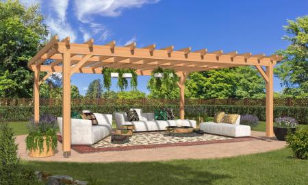 Pergola 5,5 x 6,4 m en Douglas