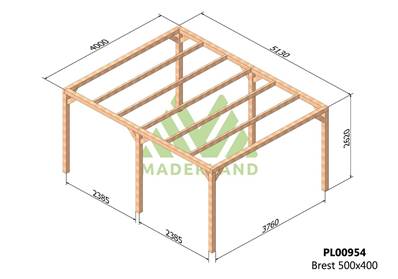 Pergola BREST 500x400cm