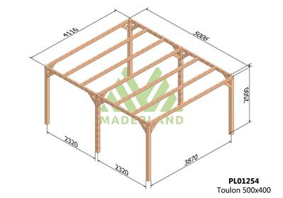 Pergola TOULON 500x400cm