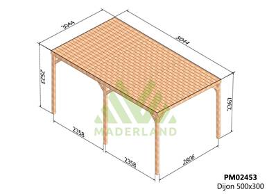Pergola avec toit DIJON 500x300cm