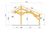 Carport asymétrique 5,41 x 7,16 m en Douglas