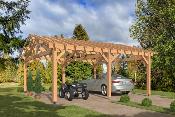 Carport double pentes 6,6 x 6,6 m en Douglas