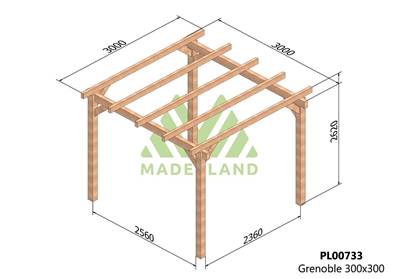 Pergola GRENOBLE 300x300cm