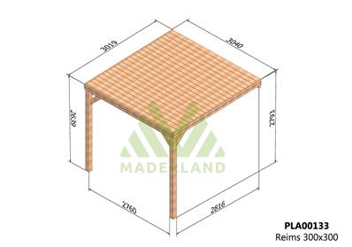 Pergola avec toit REIMS 300x300cm
