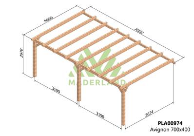 Pergola adossée AVIGNON 700x400cm