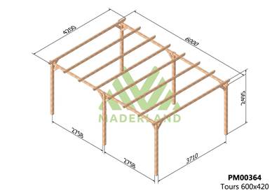 Pergola TOURS 600x420cm