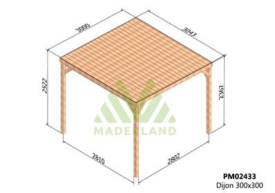 Pergola avec toit DIJON 300x300cm