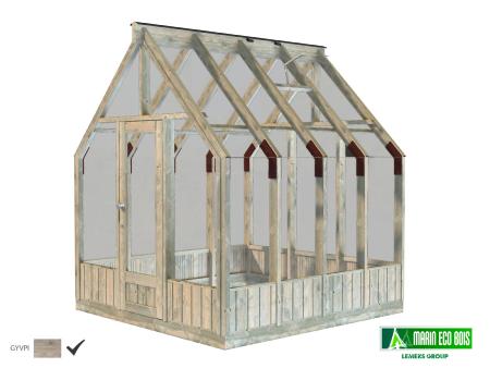 Serre de jardin bois EMILIA 5.4 m² traité autoclavecl. 4 - verre trempé 4 mm