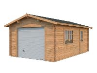 GARAGE BOIS trait et teint - PALMAKO ROGER 19 M 44 mm avec PORTE SECTIONNELLE