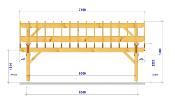 Carport asymétrique 5,41 x 7,16 m en Douglas