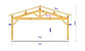 Carport double pentes 6,5 x 6,5 m en Douglas